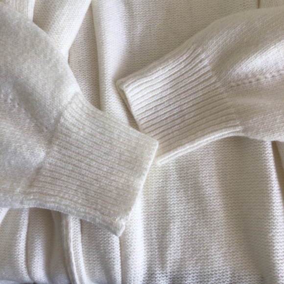 ANN TAYLOR WOOL BLEND WHITE OPEN FRONT CARDIGAN LARGE NWT - Picture 12 of 13